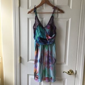 Watercolor silk dress by Artelier Nicole Miller 6